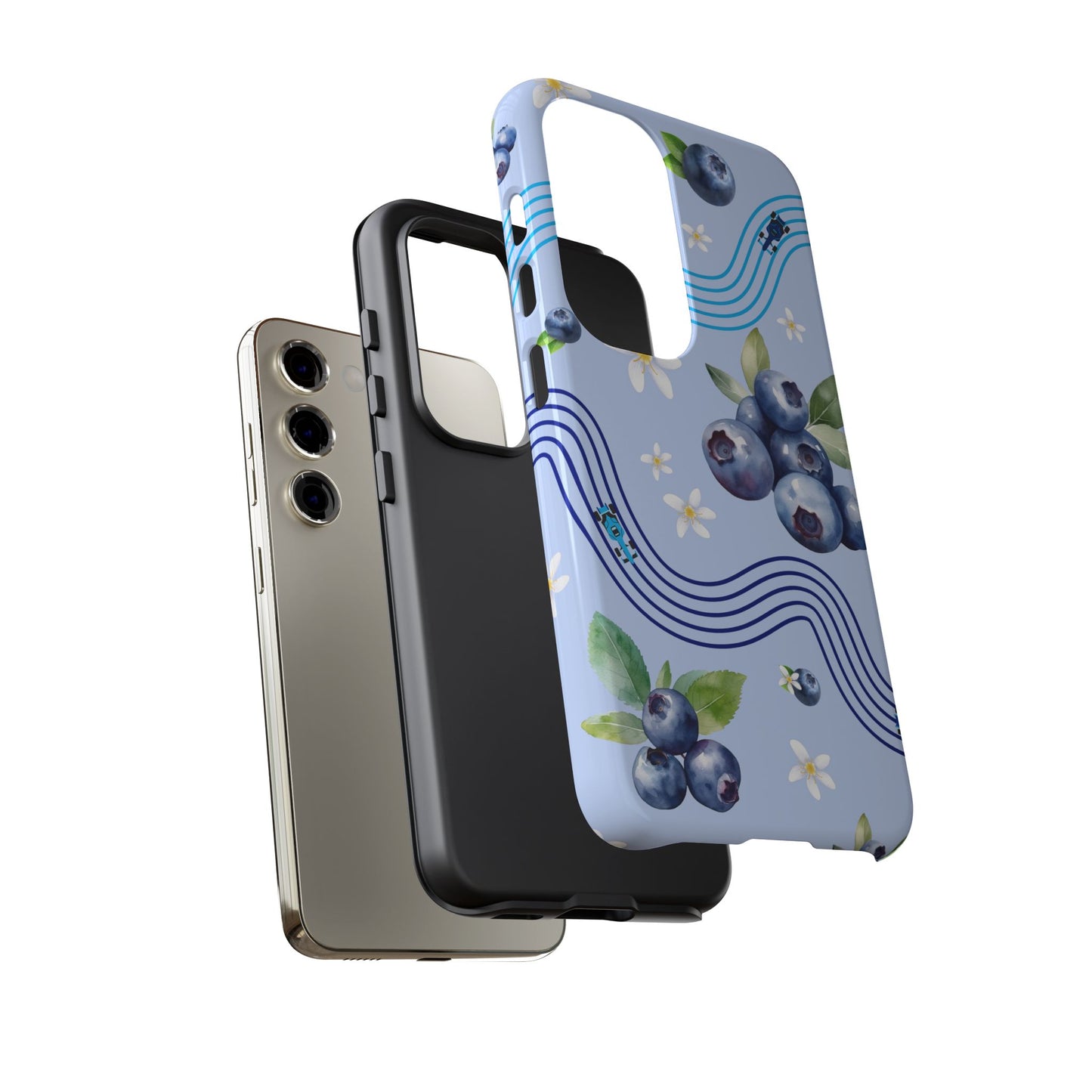 Blue F1 Williams and Blueberries Phone Case, Trendy F1 Gift, Formula 1 Gift, Cute Fruit F1 Phone Case, Unique Phone Case