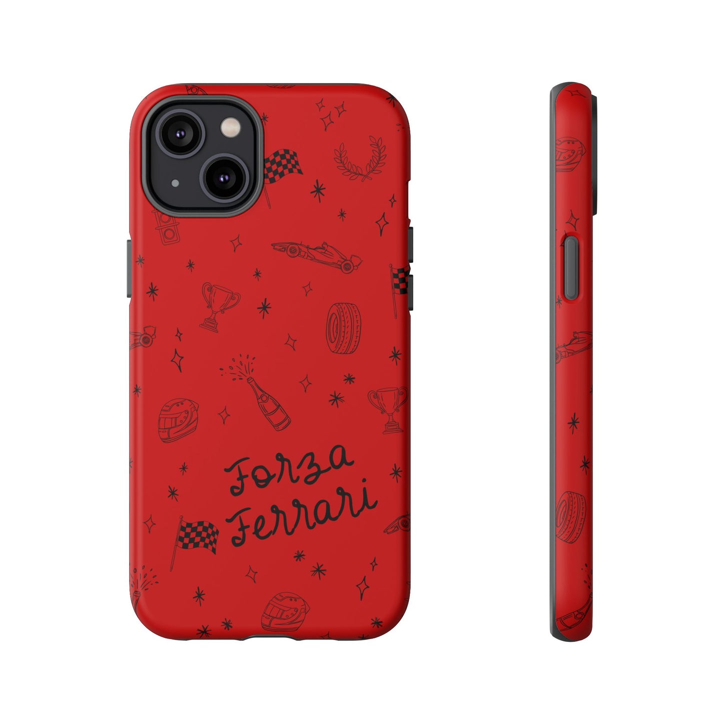 F1 Ferrari Racing Doodle "Forza Ferrari" F1 Phone Case Design
