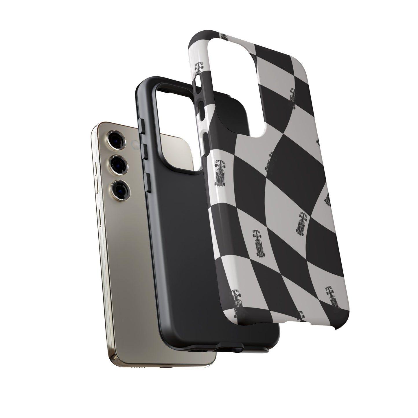 F1 Phone Case Black and White Checkered Design, Trendy F1 Gift, Formula 1 Gift, Cute F1 Phone Case, Unique Formula One Phone Case