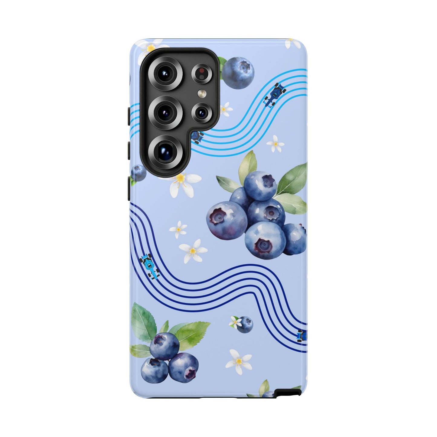 Blue F1 Williams and Blueberries Phone Case, Trendy F1 Gift, Formula 1 Gift, Cute Fruit F1 Phone Case, Unique Phone Case