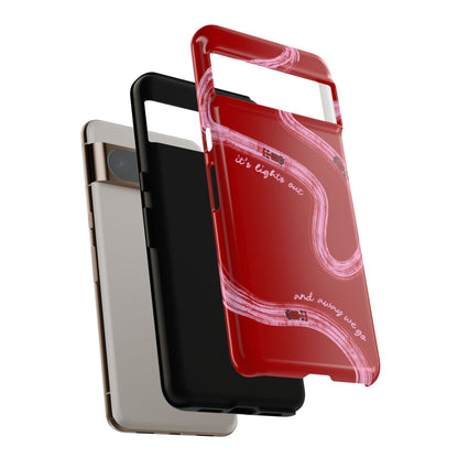 Red and Pink Lights Out F1 Phone Case Design, Trendy F1 Gift, Formula 1 Gift, Cute F1 Phone Case, Unique Formula One Phone Case