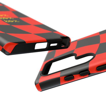 F1 Ferrari Black and Red Checkered Phone Case, Box Box Box F1 Phone Case