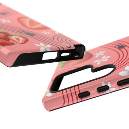 Red F1 Audi and Strawberries Phone Case, Trendy F1 Gift, Formula 1 Gift, Cute Fruit F1 Phone Case, Unique Phone Case