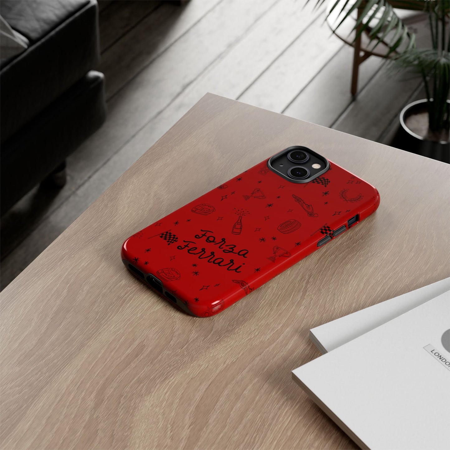 F1 Ferrari Racing Doodle "Forza Ferrari" F1 Phone Case Design