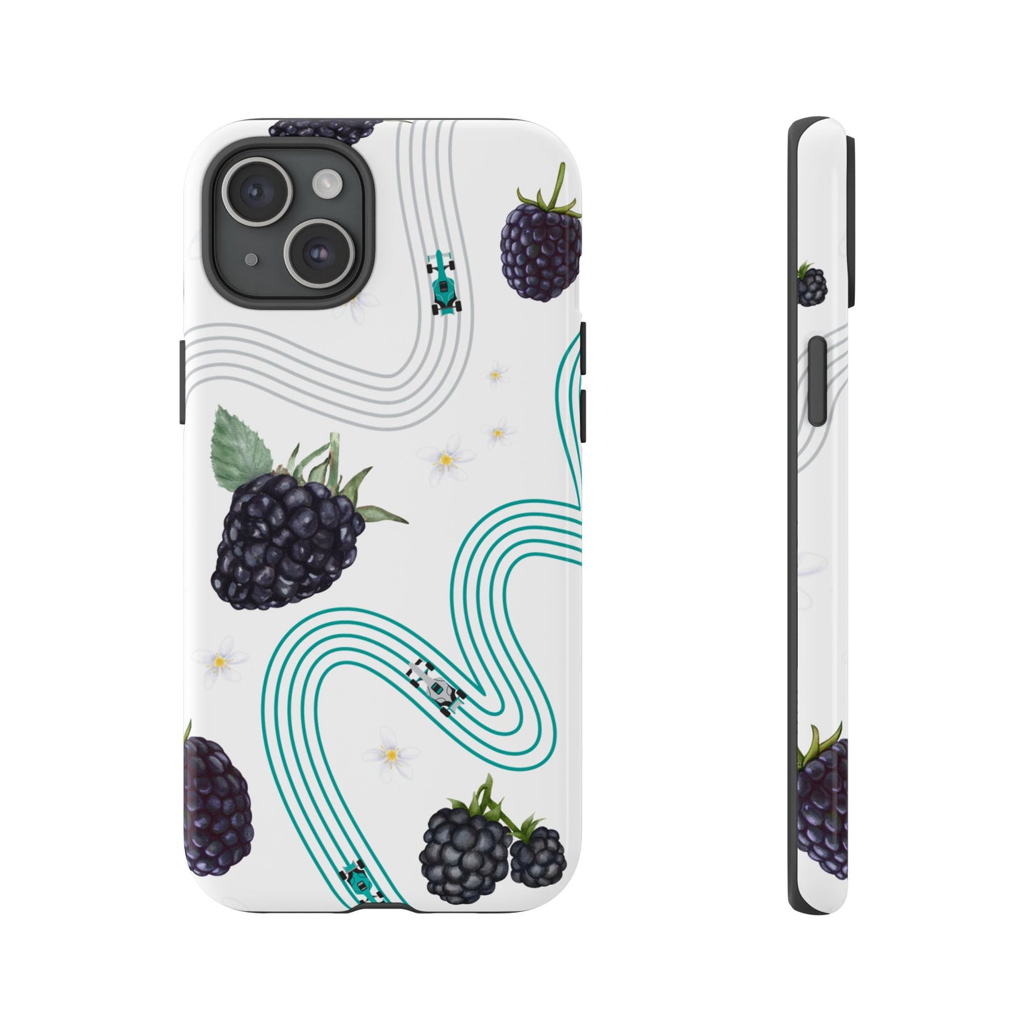 F1 Mercedes and Blackberries Phone Case , Trendy F1 Gift, Formula 1 Gift, Cute Fruit F1 Phone Case, Unique Phone Case