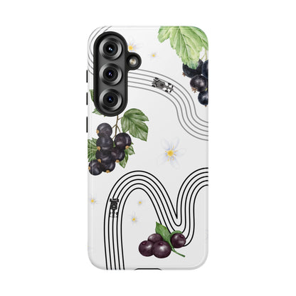 F1 Cadillac and Black Currants Phone Case, Trendy F1 Gift, Formula 1 Gift, Cute Fruit F1 Phone Case, Unique Phone Case