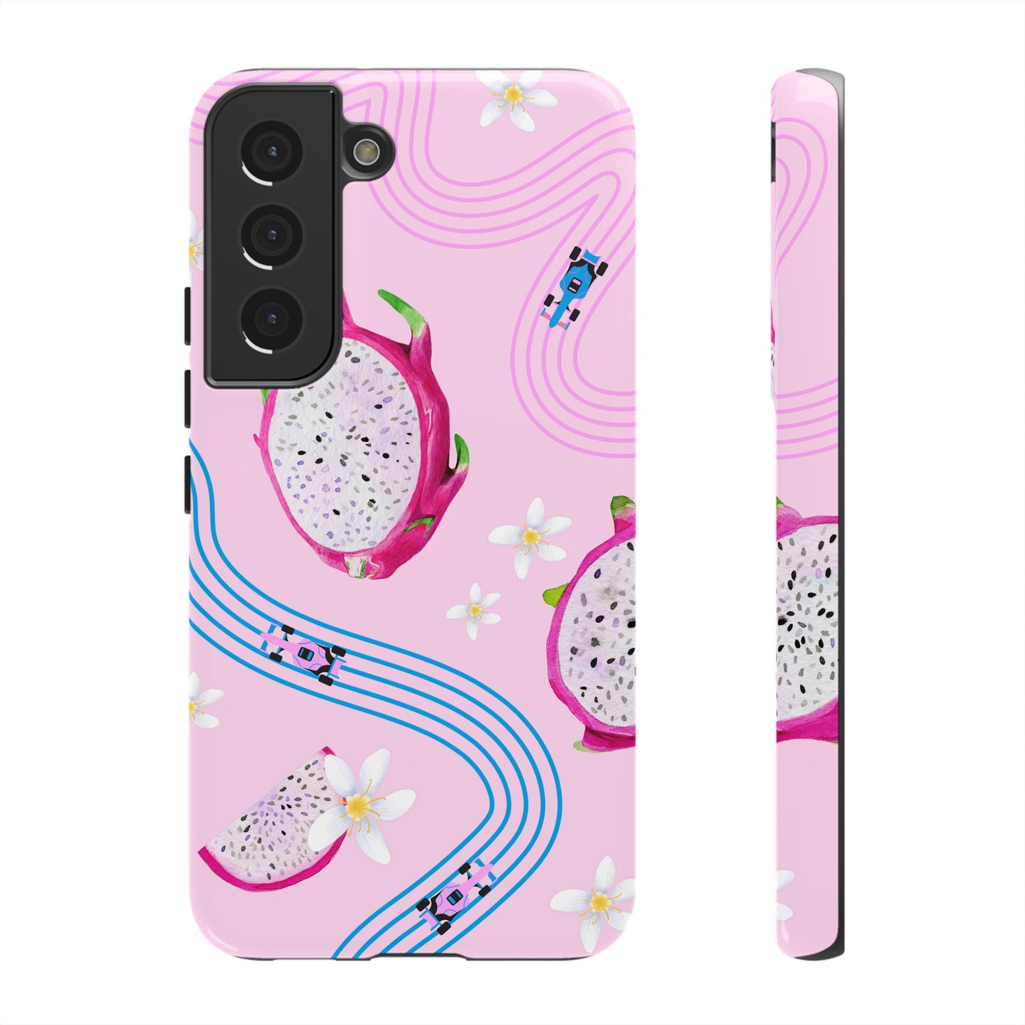Pink F1 Alpine and Dragonfruit Phone Case, Trendy F1 Gift, Formula 1 Gift, Cute Fruit F1 Phone Case, Unique Phone Case