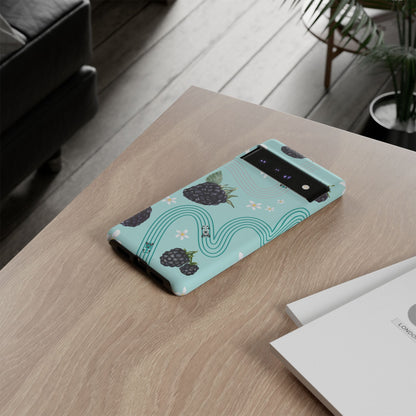Teal F1 Mercedes and Blackberries Phone Case , Trendy F1 Gift, Formula 1 Gift, Cute Fruit F1 Phone Case, Unique Phone Case
