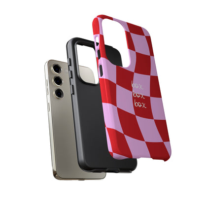 Pink and Red Checkered F1 Phone Case, Box Box Box F1 Phone Case