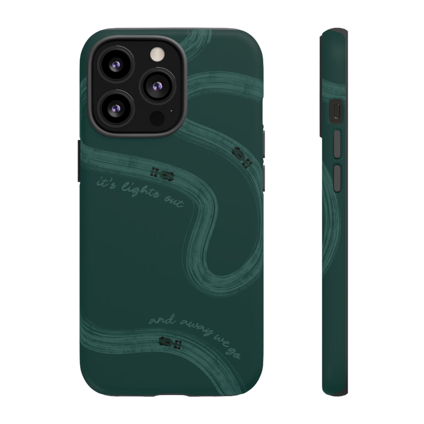 F1 Phone Case Monochrome Green Painted "its lights out and away we go", Trendy F1 Gift, Formula 1 Gift, Cute F1 Phone Case, Phone Case