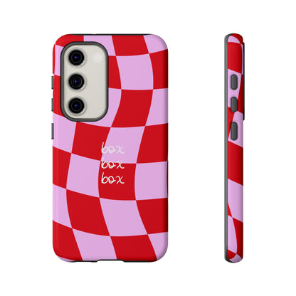 Pink and Red Checkered F1 Phone Case, Box Box Box F1 Phone Case