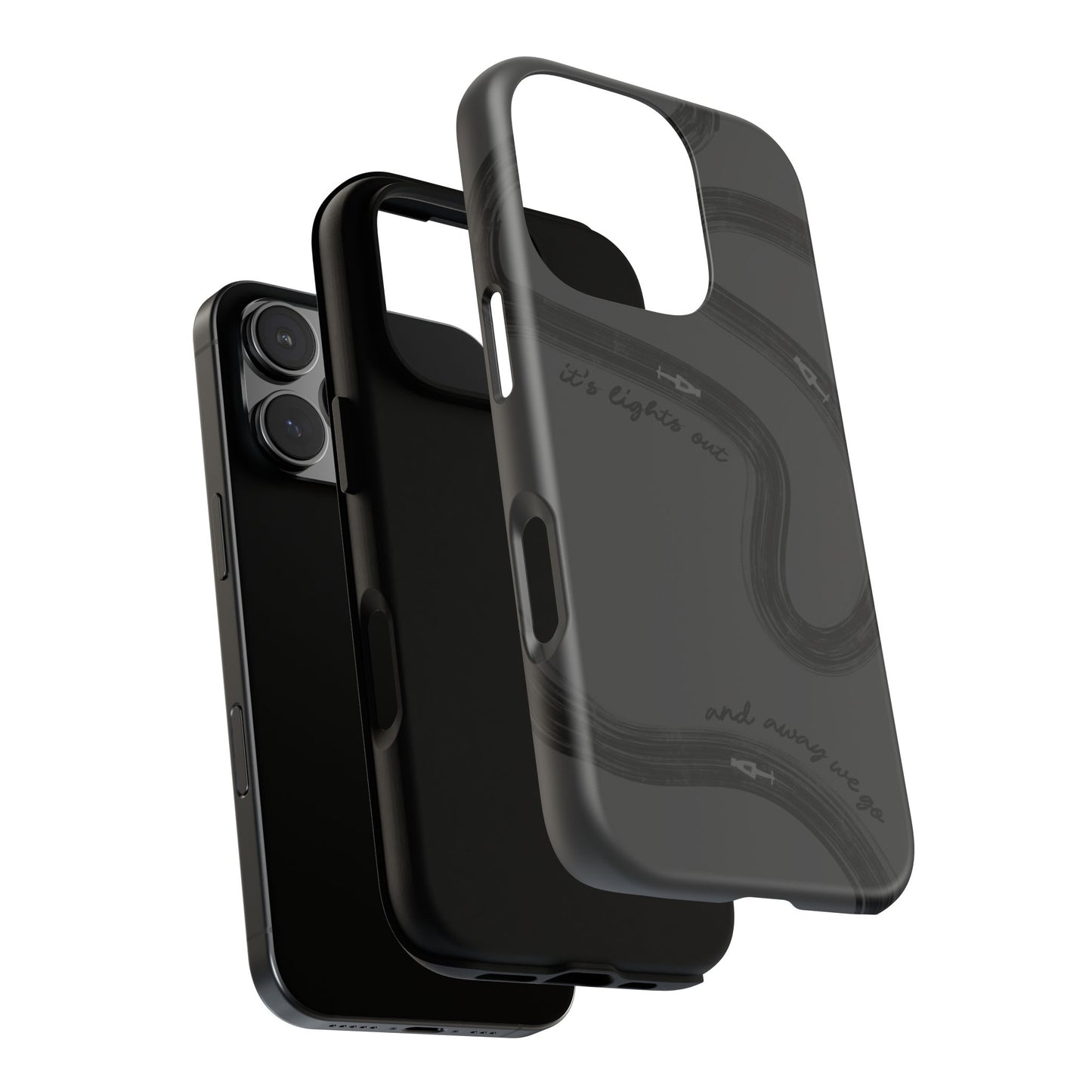 F1 Phone Case Monochrome Black Painted "its lights out and away we go", Trendy F1 Gift, Formula 1 Gift, Cute F1 Phone Case, Phone Case