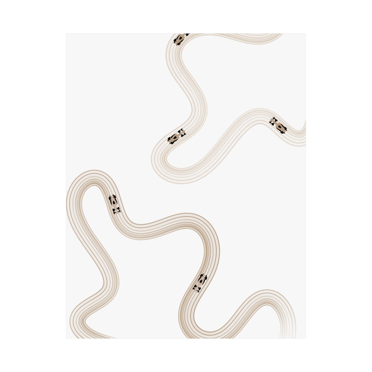 Neutral Beige F1 Matte Vertical Poster | Formula 1 Art Print (US SIZING)