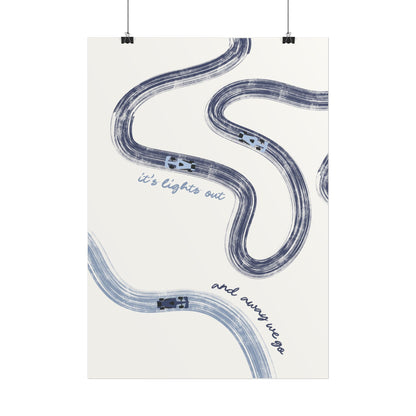 Blue F1 Giclée Print Poster | Minimalist F1 Art - EU SIZING (Physical Print)