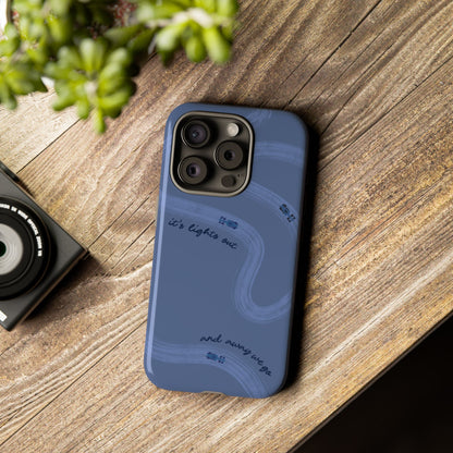 F1 Phone Case Monochrome Dark Blue Painted "its lights out and away we go", Trendy F1 Gift, Formula 1 Gift, Cute F1 Phone Case, Phone Case
