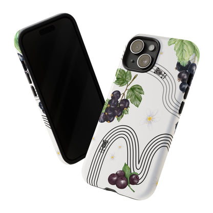 F1 Cadillac and Black Currants Phone Case, Trendy F1 Gift, Formula 1 Gift, Cute Fruit F1 Phone Case, Unique Phone Case