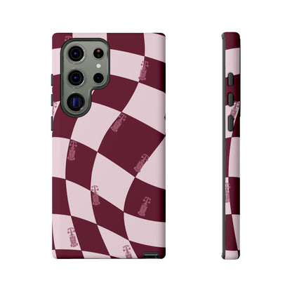 F1 Phone Case Pink Checkered Design, Trendy F1 Gift, Formula 1 Gift, Cute F1 Phone Case, Unique Formula One Phone Case
