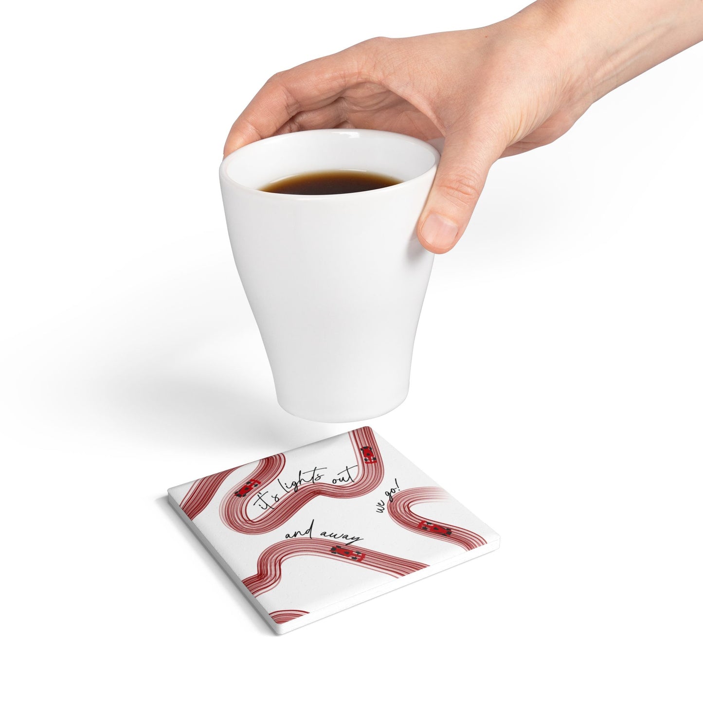 Ferrari Red F1 Ceramic Coaster