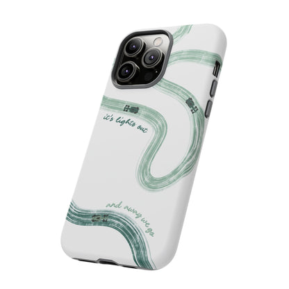 F1 Phone Case Green Painted "its lights out and away we go", Trendy F1 Gift, Formula 1 Gift, Cute F1 Phone Case, Gift for F1 Fans