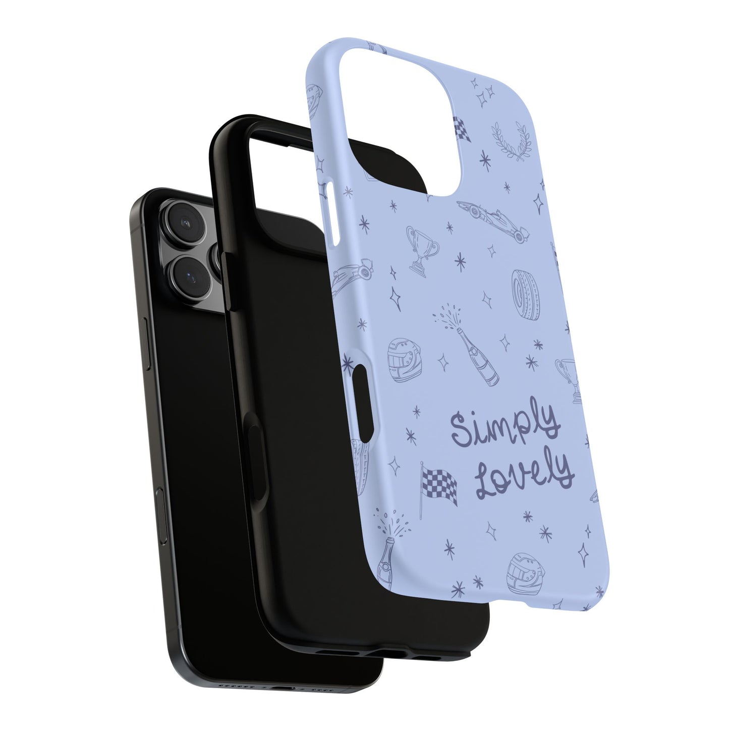 Blue Doodle "Simply Lovely" F1 Phone Case Design