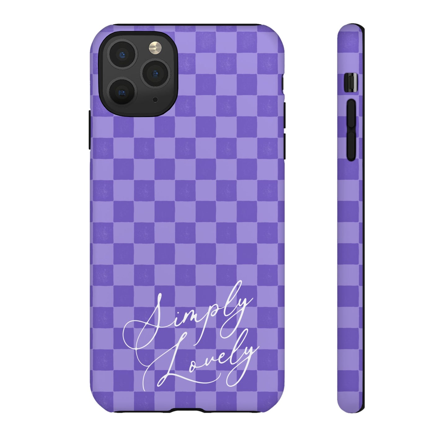 Simply Lovely Purple Checkered F1 Phone Case Design, Trendy F1 Gift, Formula 1 Gift, Cute F1 Phone Case