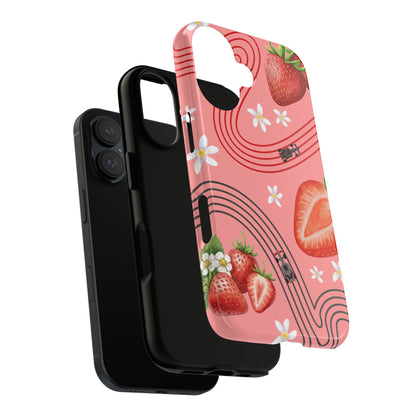 Red F1 Audi and Strawberries Phone Case, Trendy F1 Gift, Formula 1 Gift, Cute Fruit F1 Phone Case, Unique Phone Case
