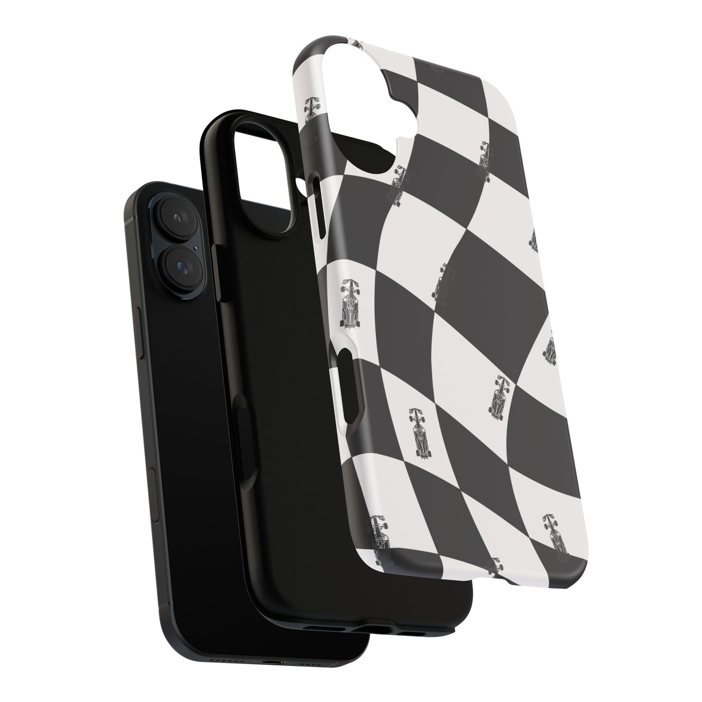 F1 Phone Case Black and White Checkered Design, Trendy F1 Gift, Formula 1 Gift, Cute F1 Phone Case, Unique Formula One Phone Case