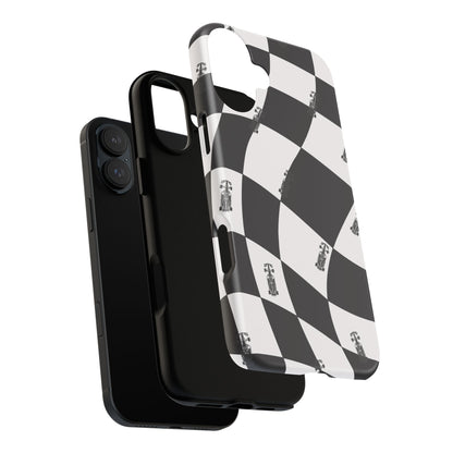 F1 Phone Case Black and White Checkered Design, Trendy F1 Gift, Formula 1 Gift, Cute F1 Phone Case, Unique Formula One Phone Case