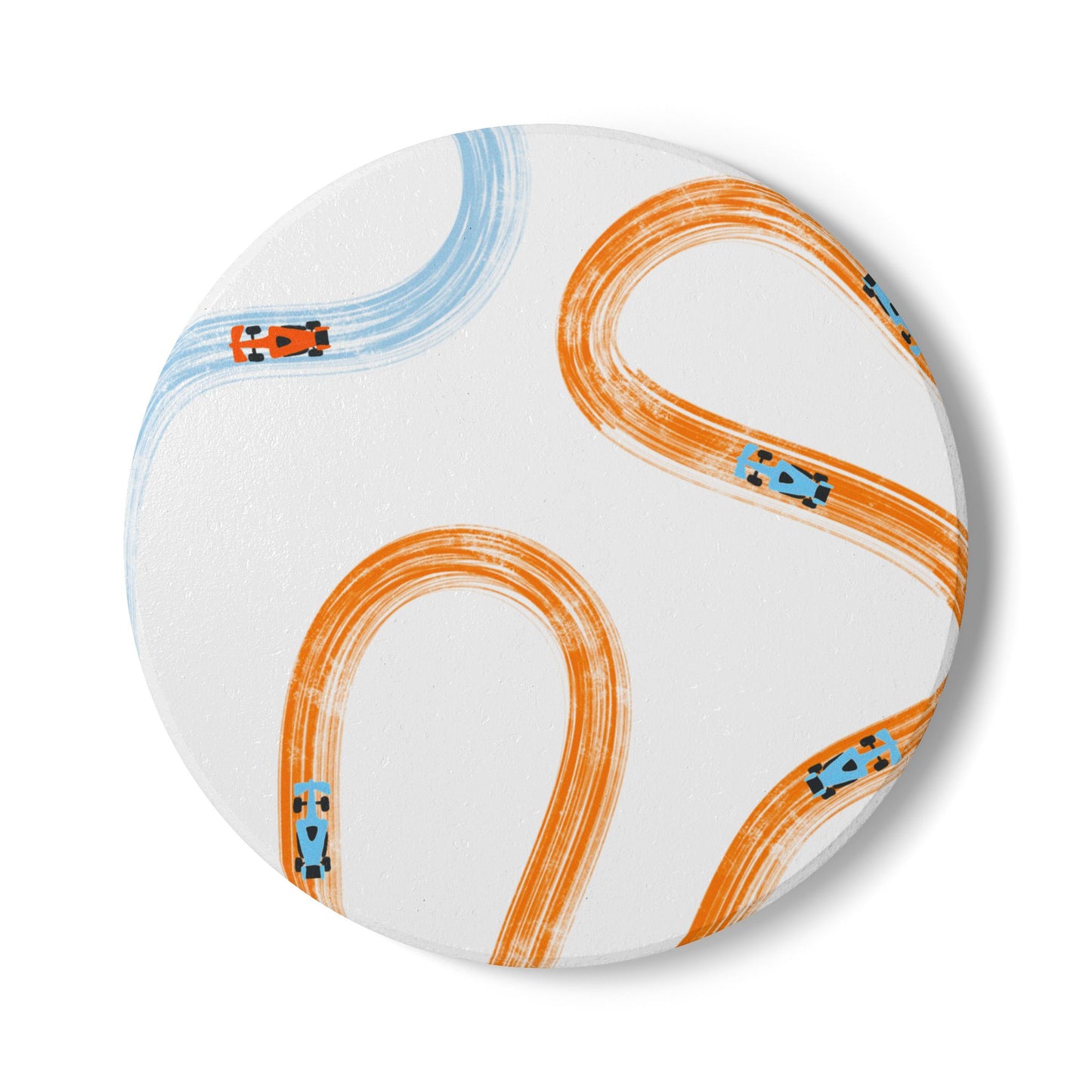 F1 McLaren Ceramic Coaster | Orange & Blue Tracks
