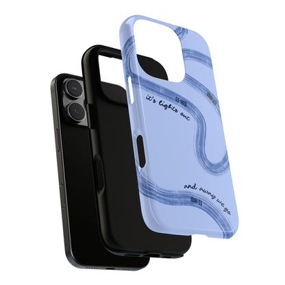 F1 Phone Case Monochrome Blue Painted "its lights out and away we go", Trendy F1 Gift, Formula 1 Gift, Cute F1 Phone Case, Phone Case