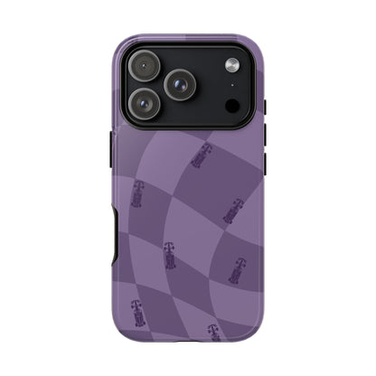 F1 Phone Case Purple Checkered Design, Trendy F1 Gift, Formula 1 Gift, Cute F1 Phone Case, Unique Formula One Phone Case