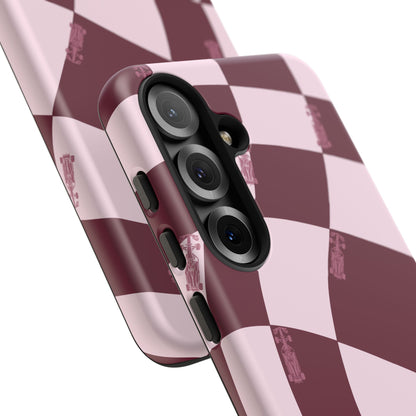 F1 Phone Case Pink Checkered Design, Trendy F1 Gift, Formula 1 Gift, Cute F1 Phone Case, Unique Formula One Phone Case