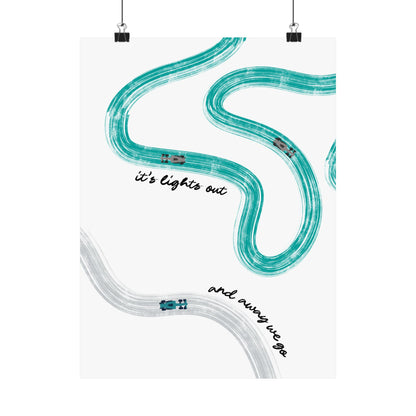 Mercedes Teal and Silver F1 Matte Vertical Poster | F1 Giclée Art Print (US SIZING)