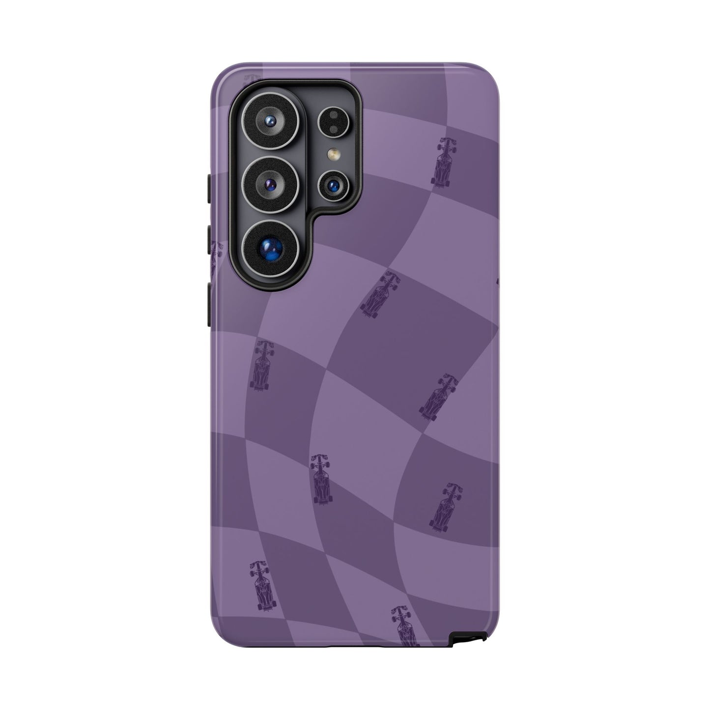 F1 Phone Case Purple Checkered Design, Trendy F1 Gift, Formula 1 Gift, Cute F1 Phone Case, Unique Formula One Phone Case