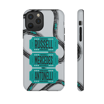 Mercedes F1 Phone Case Painted Ticket Stubs, Trendy F1 Gift, Formula 1 Gift, Cute F1 Phone Case
