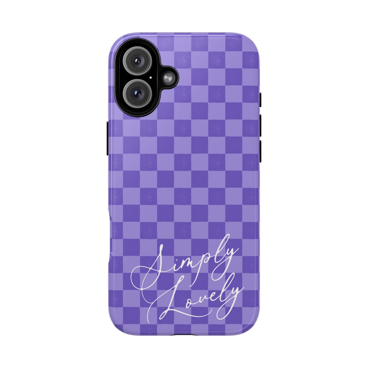 Simply Lovely Purple Checkered F1 Phone Case Design, Trendy F1 Gift, Formula 1 Gift, Cute F1 Phone Case