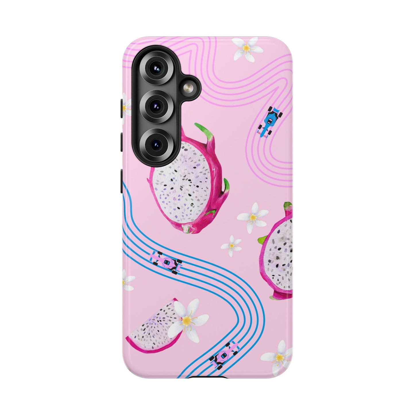 Pink F1 Alpine and Dragonfruit Phone Case, Trendy F1 Gift, Formula 1 Gift, Cute Fruit F1 Phone Case, Unique Phone Case