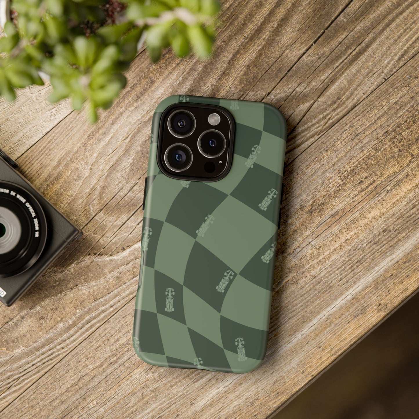 F1 Phone Case Green Checkerboard Design, Trendy F1 Gift, Formula 1 Gift, Cute F1 Phone Case, Unique Formula One Phone Case