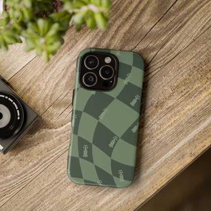 F1 Phone Case Green Checkerboard Design, Trendy F1 Gift, Formula 1 Gift, Cute F1 Phone Case, Unique Formula One Phone Case