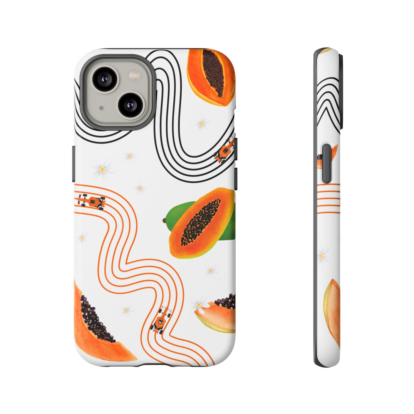 F1 McLaren and Papaya Phone Case , Trendy F1 Gift, Formula 1 Gift, Cute Fruit F1 Phone Case, Unique Phone Case