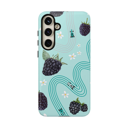 Teal F1 Mercedes and Blackberries Phone Case , Trendy F1 Gift, Formula 1 Gift, Cute Fruit F1 Phone Case, Unique Phone Case
