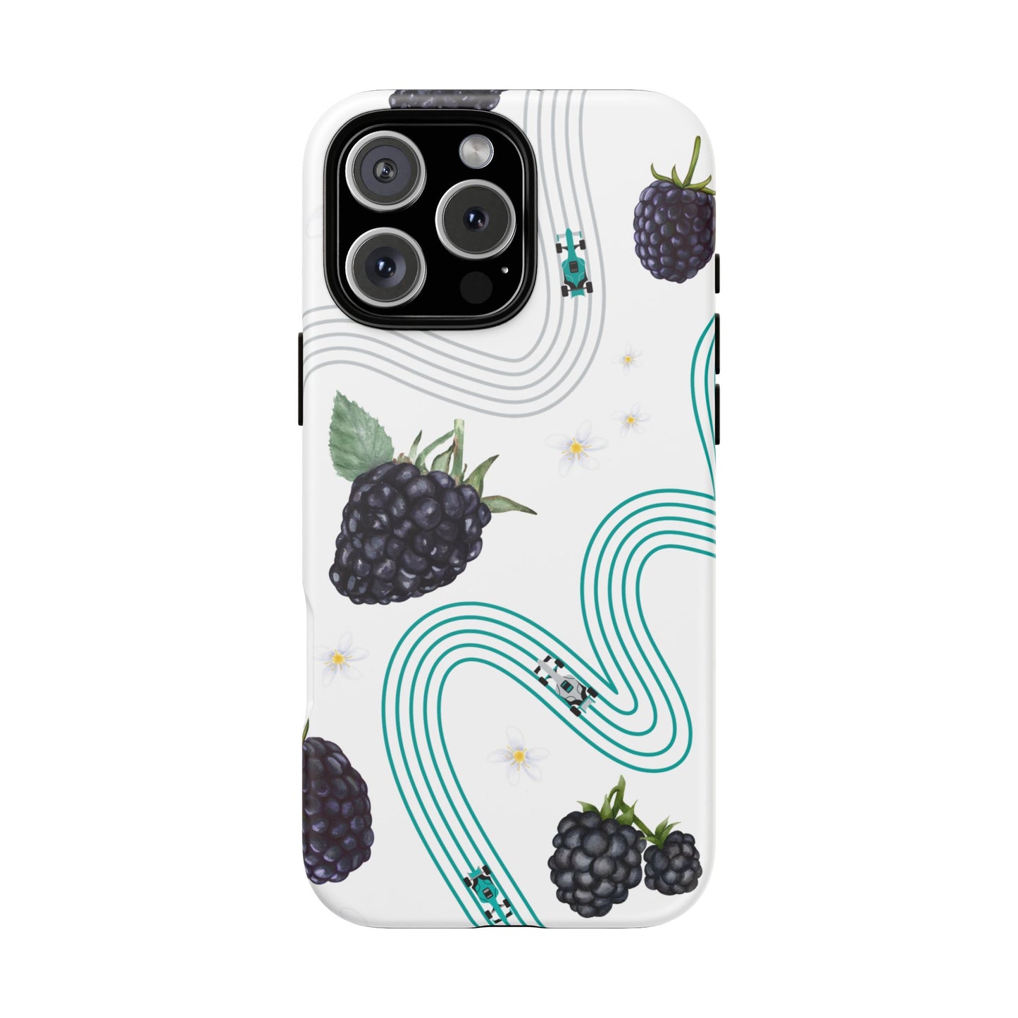 F1 Mercedes and Blackberries Phone Case , Trendy F1 Gift, Formula 1 Gift, Cute Fruit F1 Phone Case, Unique Phone Case