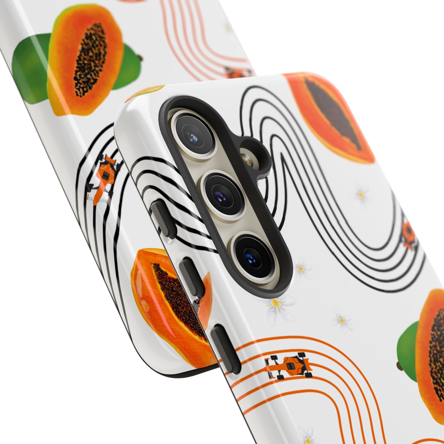 F1 McLaren and Papaya Phone Case , Trendy F1 Gift, Formula 1 Gift, Cute Fruit F1 Phone Case, Unique Phone Case