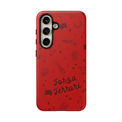 F1 Ferrari Racing Doodle "Forza Ferrari" F1 Phone Case Design