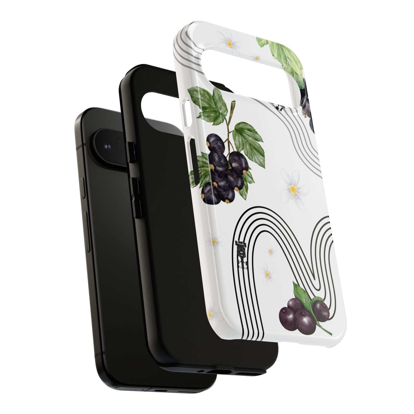 F1 Cadillac and Black Currants Phone Case, Trendy F1 Gift, Formula 1 Gift, Cute Fruit F1 Phone Case, Unique Phone Case