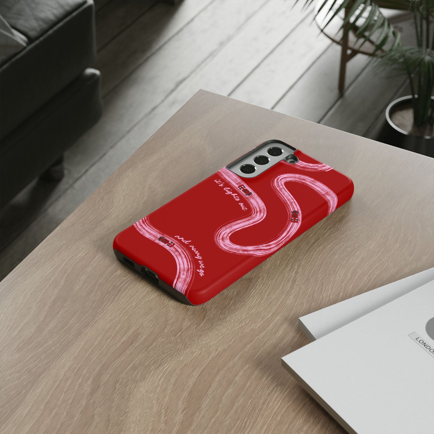 Red and Pink Lights Out F1 Phone Case Design, Trendy F1 Gift, Formula 1 Gift, Cute F1 Phone Case, Unique Formula One Phone Case
