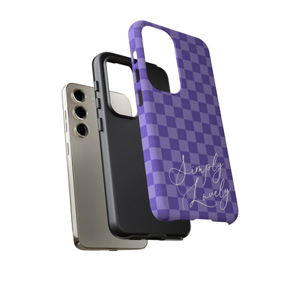 Simply Lovely Purple Checkered F1 Phone Case Design, Trendy F1 Gift, Formula 1 Gift, Cute F1 Phone Case