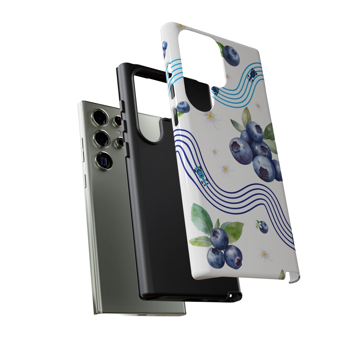 F1 Williams and Blueberries Phone Case, Trendy F1 Gift, Formula 1 Gift, Cute Fruit F1 Phone Case, Unique Phone Case