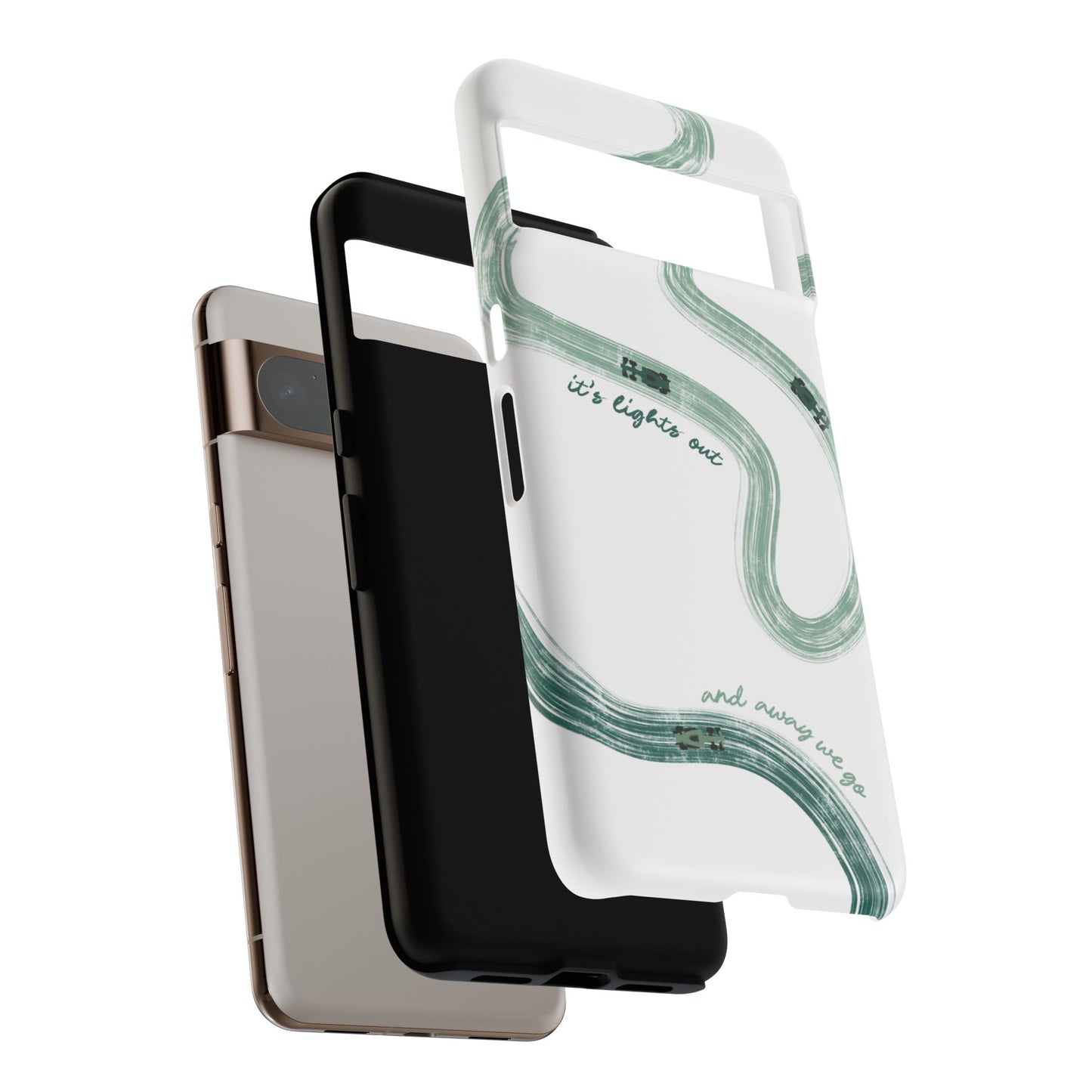 F1 Phone Case Green Painted "its lights out and away we go", Trendy F1 Gift, Formula 1 Gift, Cute F1 Phone Case, Gift for F1 Fans