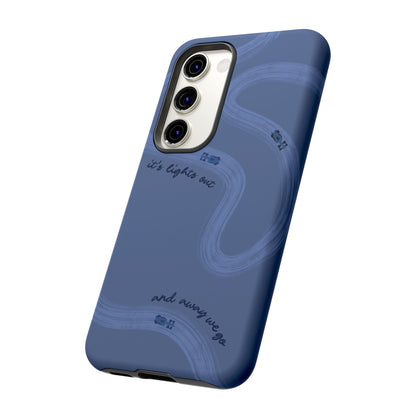 F1 Phone Case Monochrome Dark Blue Painted "its lights out and away we go", Trendy F1 Gift, Formula 1 Gift, Cute F1 Phone Case, Phone Case